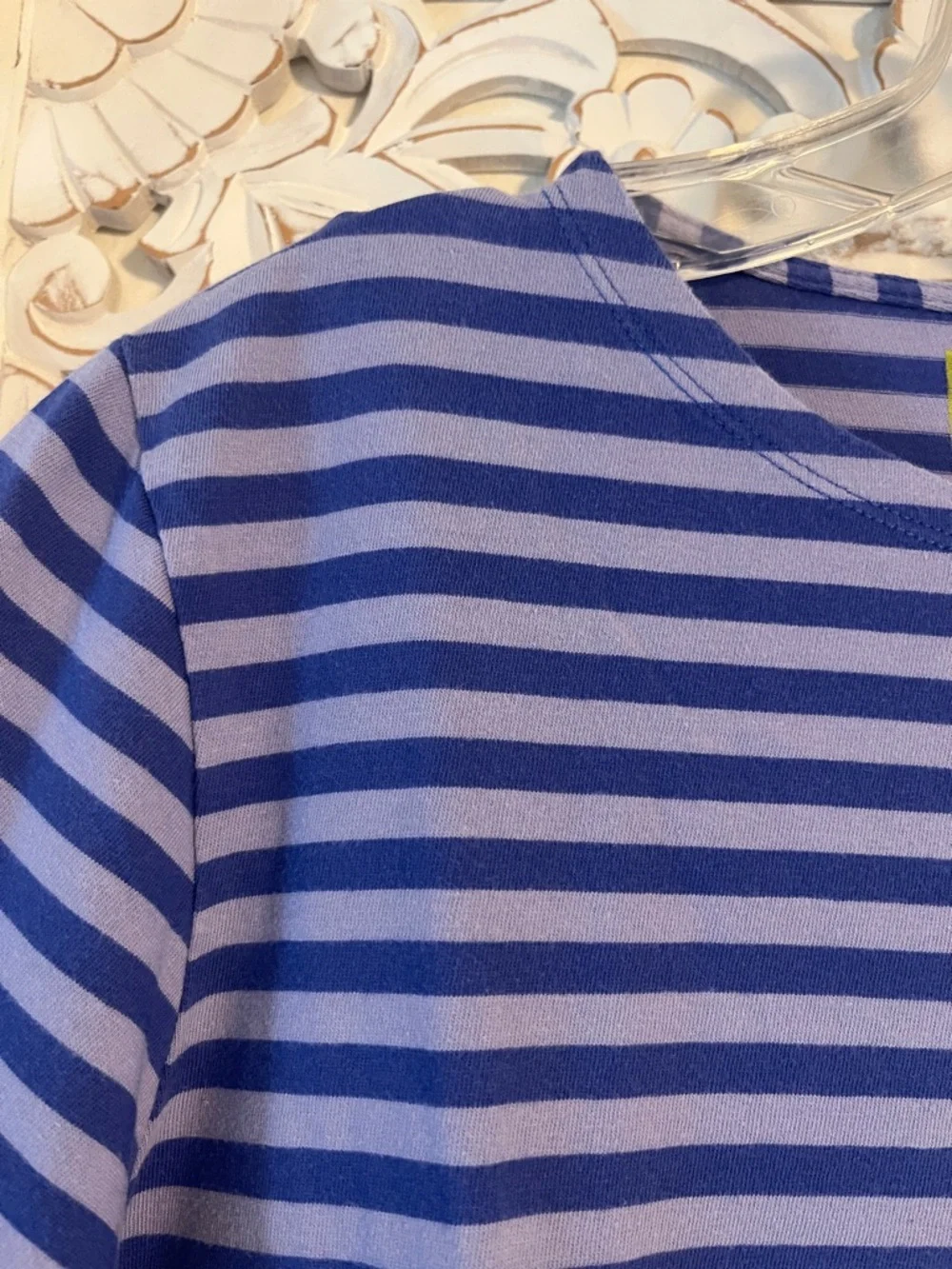 Gudrun Sjoden Blue and Lavender Striped Long Sleeve Tee - Picture 3 of 6